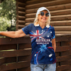 Proud To Be Australian Women Polo Shirt Australia Flag Day Waving Commonwealth Star