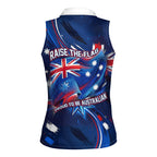 Proud To Be Australian Women Sleeveless Polo Shirt Australia Flag Day Waving Commonwealth Star