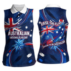 Proud To Be Australian Women Sleeveless Polo Shirt Australia Flag Day Waving Commonwealth Star
