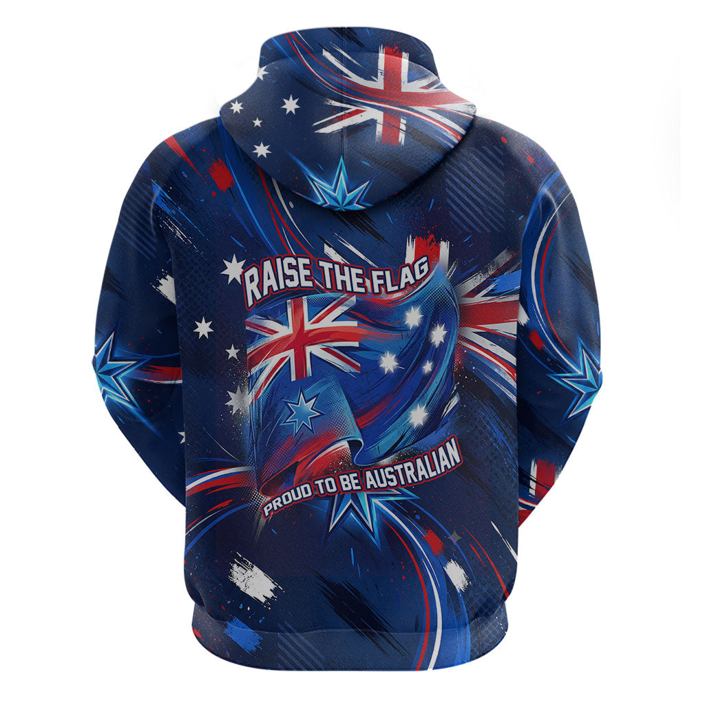 Proud To Be Australian Zip Hoodie Australia Flag Day Waving Commonwealth Star