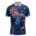 Proud To Be Australian Zipper Polo Shirt Australia Flag Day Waving Commonwealth Star