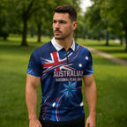 Proud To Be Australian Zipper Polo Shirt Australia Flag Day Waving Commonwealth Star