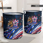 Australian National Flag Day Laundry Basket Kangaroo Mascot and Country Map