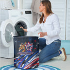 Australian National Flag Day Laundry Basket Kangaroo Mascot and Country Map