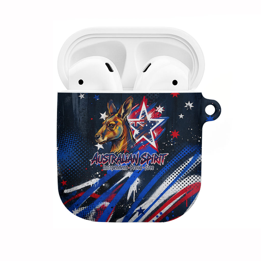 Australian National Flag Day AirPods Case Kangaroo Mascot and Country Map