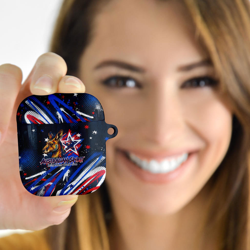 Australian National Flag Day AirPods Case Kangaroo Mascot and Country Map