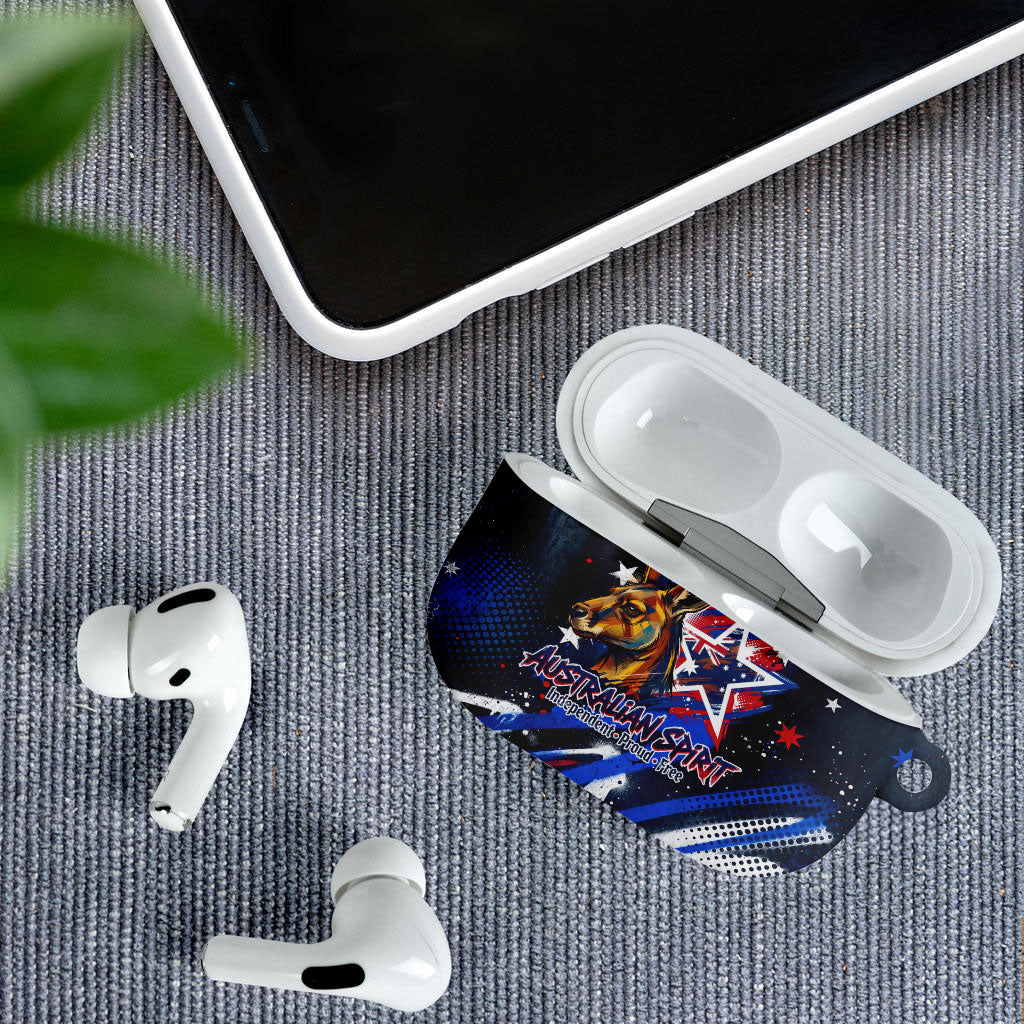 Australian National Flag Day AirPods Case Kangaroo Mascot and Country Map