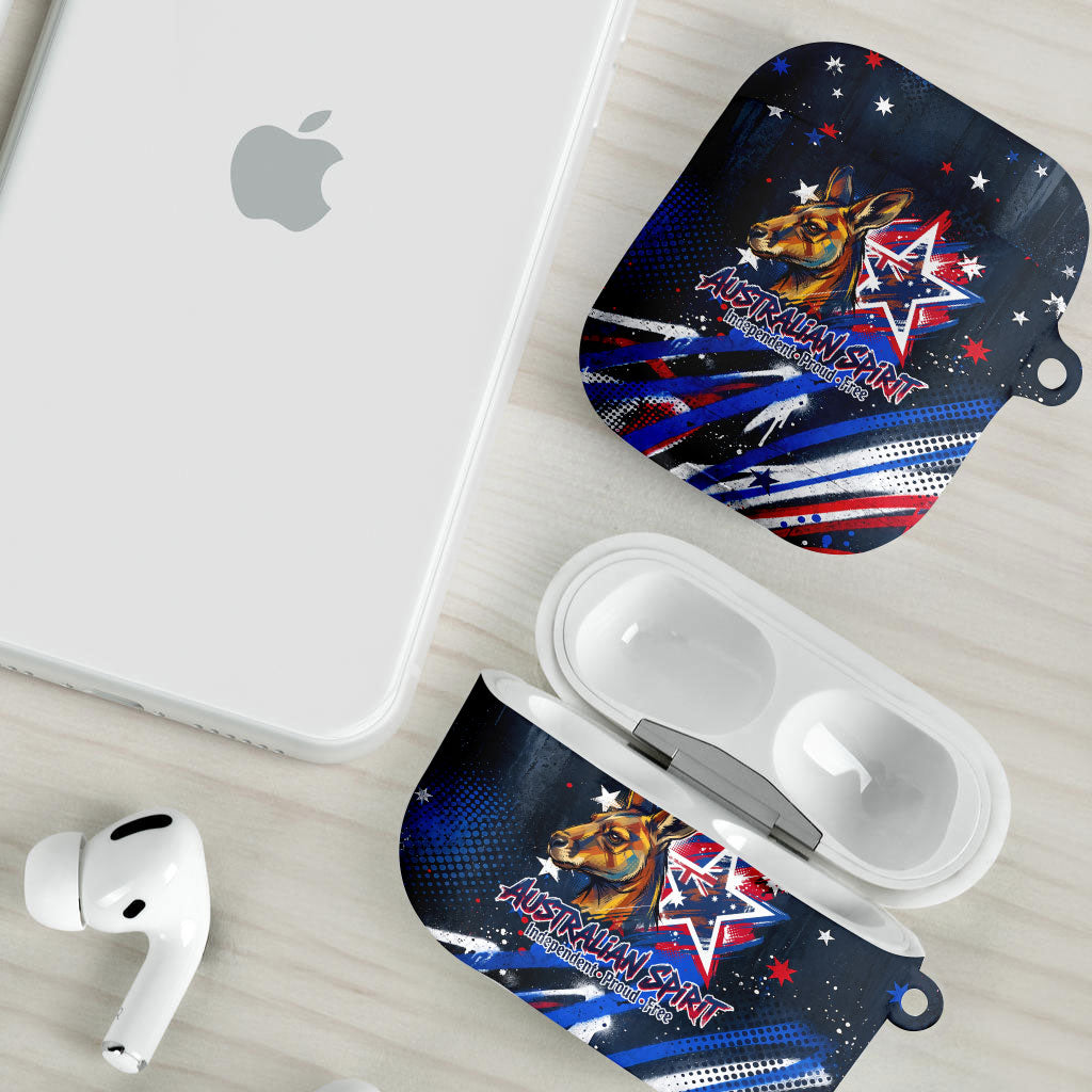 Australian National Flag Day AirPods Case Kangaroo Mascot and Country Map