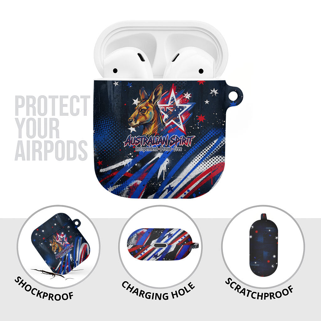 Australian National Flag Day AirPods Case Kangaroo Mascot and Country Map