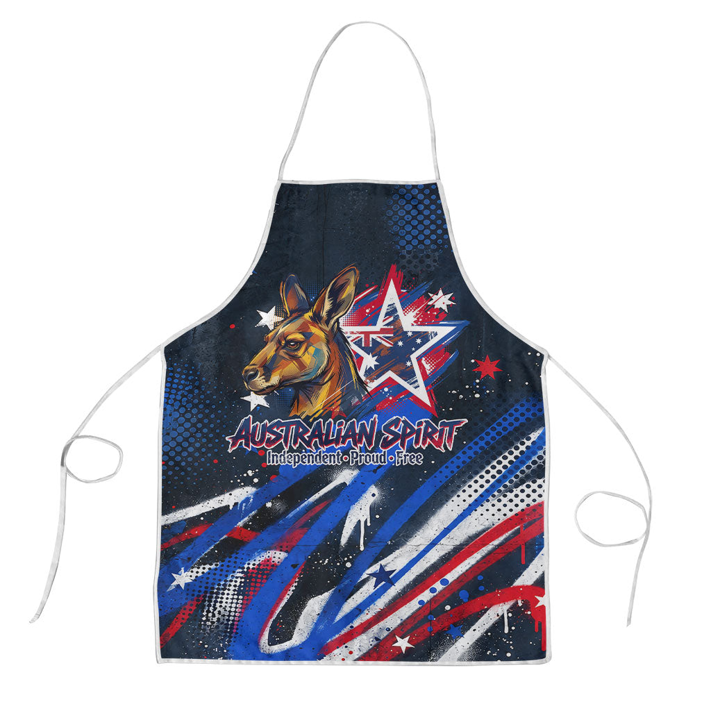 Australian National Flag Day Apron Kangaroo Mascot and Country Map