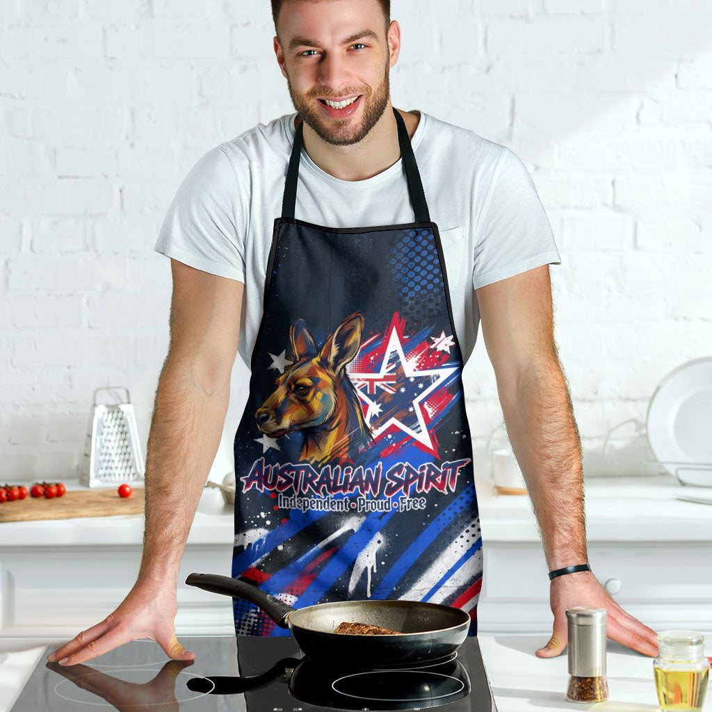 Australian National Flag Day Apron Kangaroo Mascot and Country Map