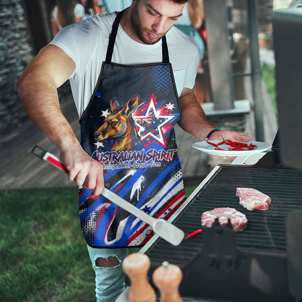 Australian National Flag Day Apron Kangaroo Mascot and Country Map