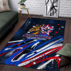 Australian National Flag Day Area Rug Kangaroo Mascot and Country Map