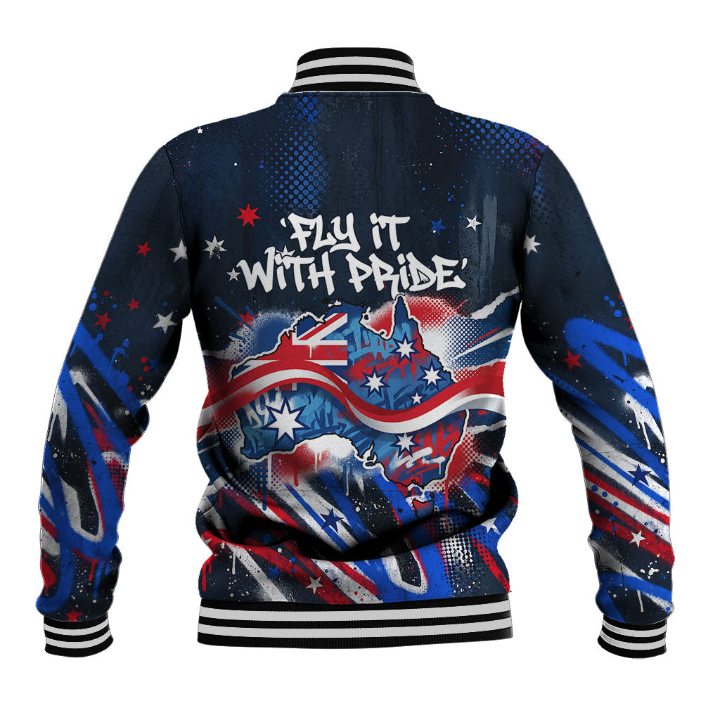 Australian National Flag Day Baseball Jacket Kangaroo Mascot and Country Map