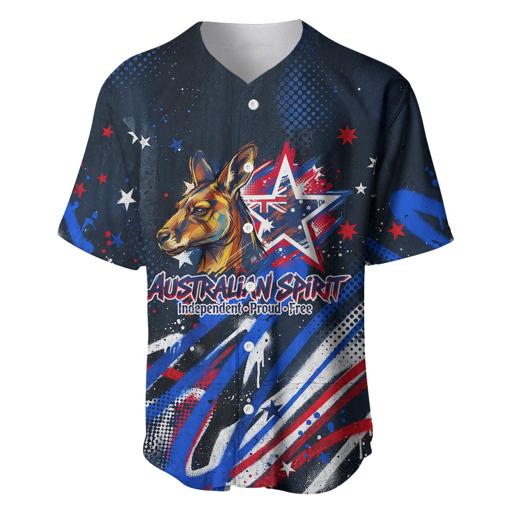 Australian National Flag Day Baseball Jersey Kangaroo Mascot and Country Map
