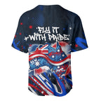 Australian National Flag Day Baseball Jersey Kangaroo Mascot and Country Map