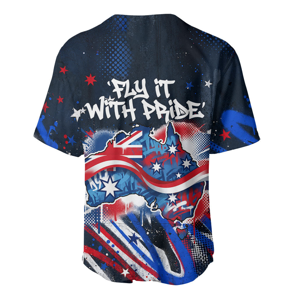 Australian National Flag Day Baseball Jersey Kangaroo Mascot and Country Map