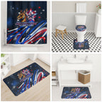 Australian National Flag Day Bathroom Set Kangaroo Mascot and Country Map