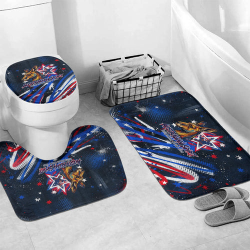 Australian National Flag Day Bathroom Set Kangaroo Mascot and Country Map