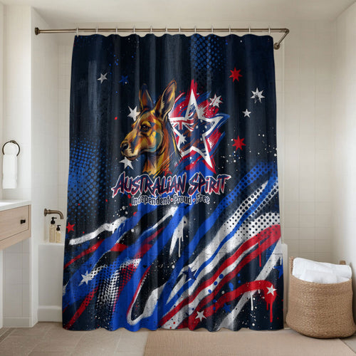 Australian National Flag Day Bathroom Set Kangaroo Mascot and Country Map