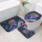Australian National Flag Day Bathroom Set Kangaroo Mascot and Country Map