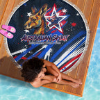 Australian National Flag Day Beach Blanket Kangaroo Mascot and Country Map
