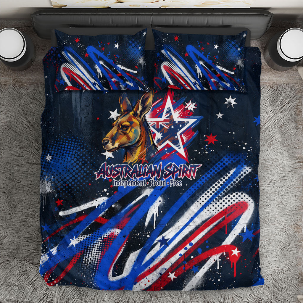 Australian National Flag Day Bedding Set Kangaroo Mascot and Country Map