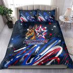 Australian National Flag Day Bedding Set Kangaroo Mascot and Country Map