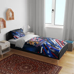 Australian National Flag Day Bedding Set Kangaroo Mascot and Country Map