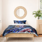 Australian National Flag Day Bedding Set Kangaroo Mascot and Country Map