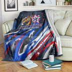 Australian National Flag Day Blanket Kangaroo Mascot and Country Map