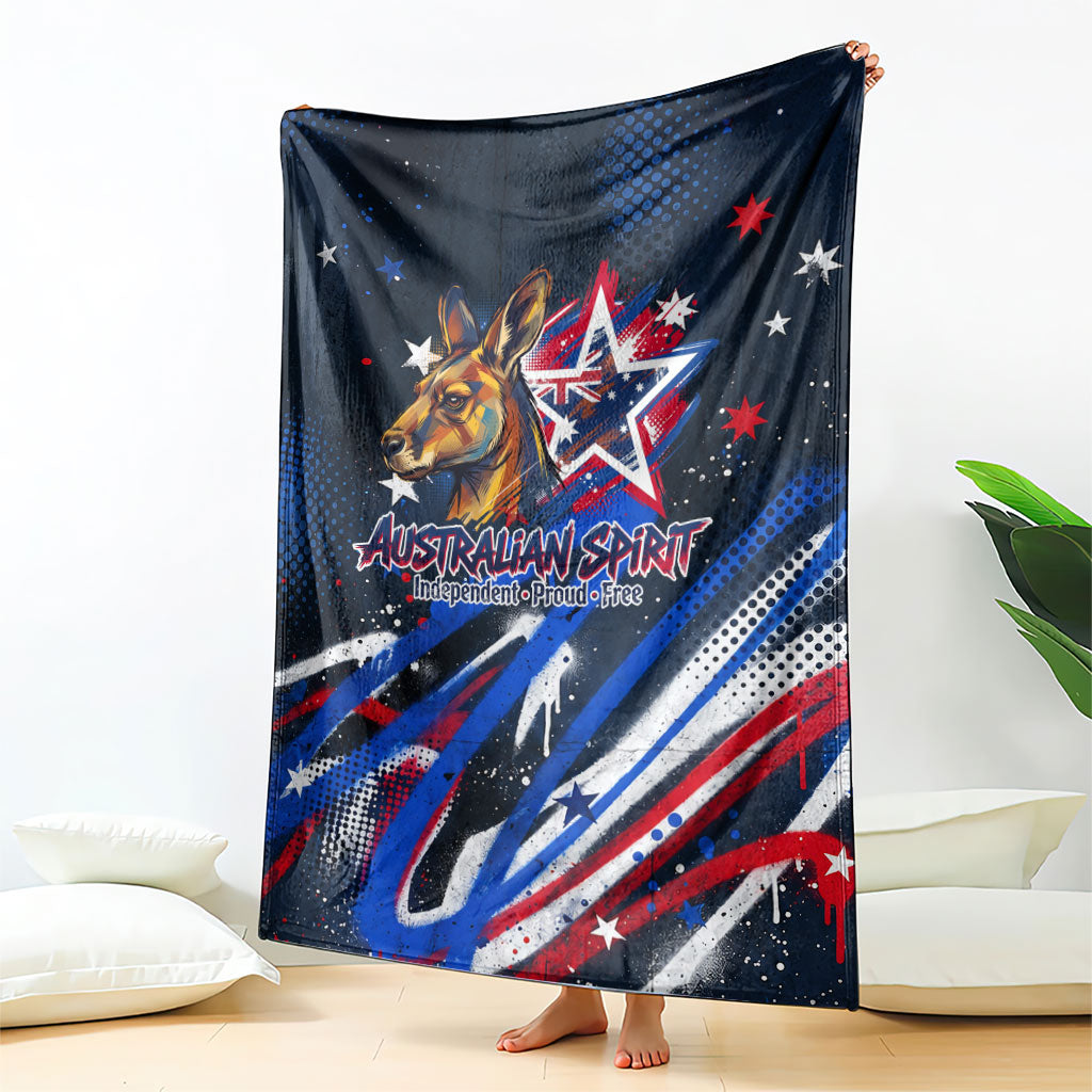 Australian National Flag Day Blanket Kangaroo Mascot and Country Map