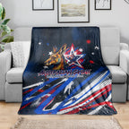 Australian National Flag Day Blanket Kangaroo Mascot and Country Map