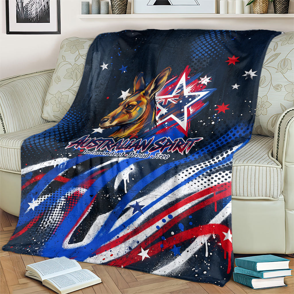 Australian National Flag Day Blanket Kangaroo Mascot and Country Map