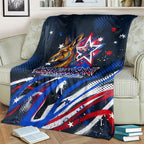 Australian National Flag Day Blanket Kangaroo Mascot and Country Map