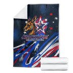 Australian National Flag Day Blanket Kangaroo Mascot and Country Map