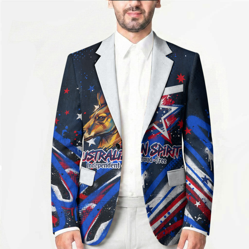 Australian National Flag Day Blazer Kangaroo Mascot and Country Map