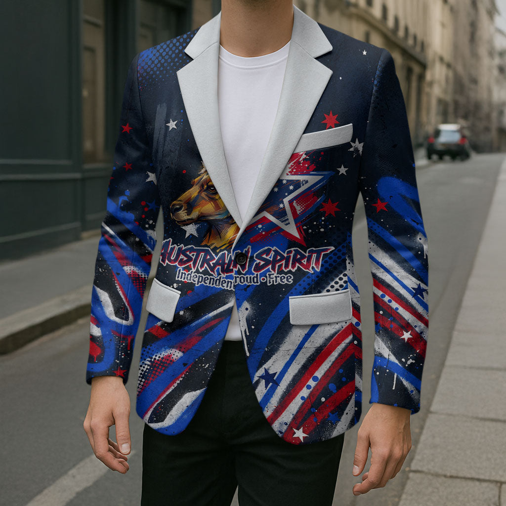 Australian National Flag Day Blazer Kangaroo Mascot and Country Map