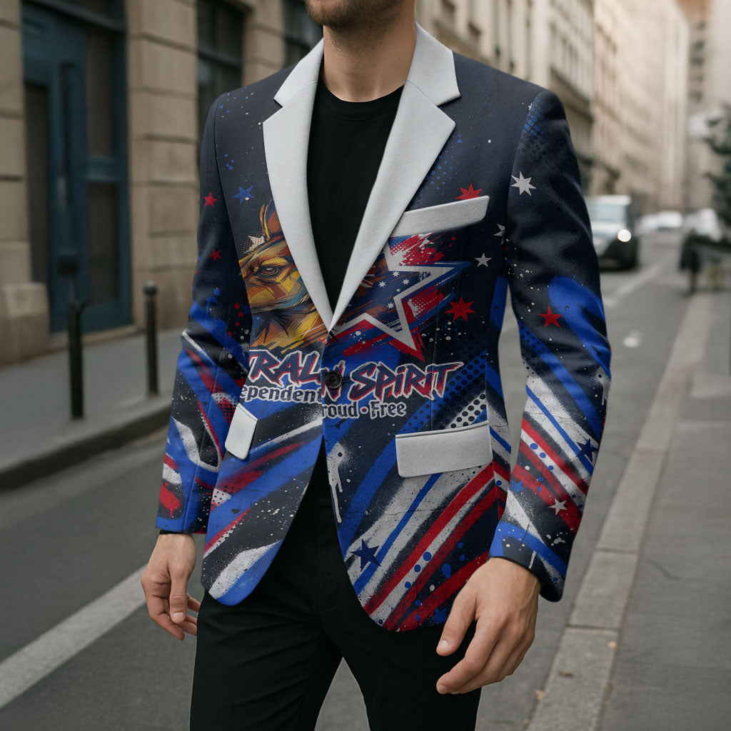 Australian National Flag Day Blazer Kangaroo Mascot and Country Map