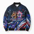 Australian National Flag Day Bomber Puffer Jacket Kangaroo Mascot and Country Map