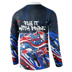 Australian National Flag Day Button Sweatshirt Kangaroo Mascot and Country Map