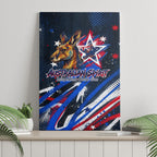 Australian National Flag Day Canvas Wall Art Kangaroo Mascot and Country Map