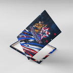 Australian National Flag Day Canvas Wall Art Kangaroo Mascot and Country Map