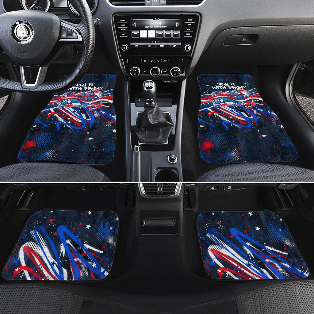 Australian National Flag Day Car Mats Kangaroo Mascot and Country Map