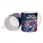 Australian National Flag Day Ceramic Mug Kangaroo Mascot and Country Map