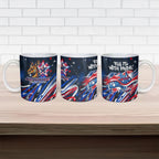 Australian National Flag Day Ceramic Mug Kangaroo Mascot and Country Map