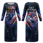 Australian National Flag Day Couples Matching Long Sleeve Bodycon Dress and Long Sleeve Button Shirt Kangaroo Mascot and Country Map