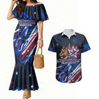 Australian National Flag Day Couples Matching Mermaid Dress and Hawaiian Shirt Kangaroo Mascot and Country Map