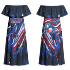 Australian National Flag Day Couples Matching Off Shoulder Maxi Dress and Long Sleeve Button Shirt Kangaroo Mascot and Country Map