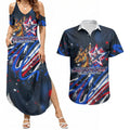 Australian National Flag Day Couples Matching Summer Maxi Dress and Hawaiian Shirt Kangaroo Mascot and Country Map